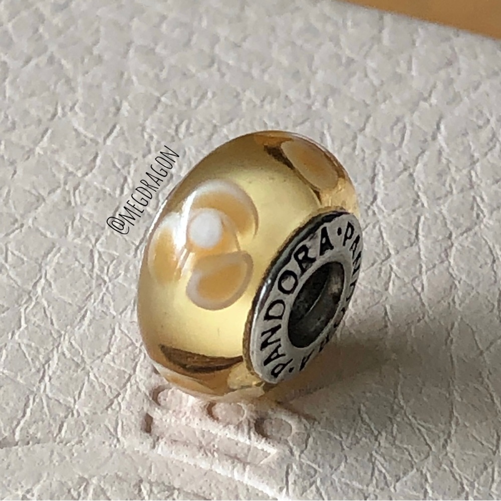 Pandora Yellow Flowers For You Murano Glass Charm - RETIRED